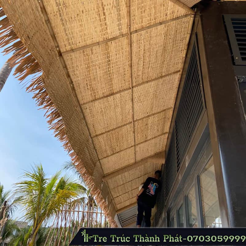 thi công mái che bằng tre