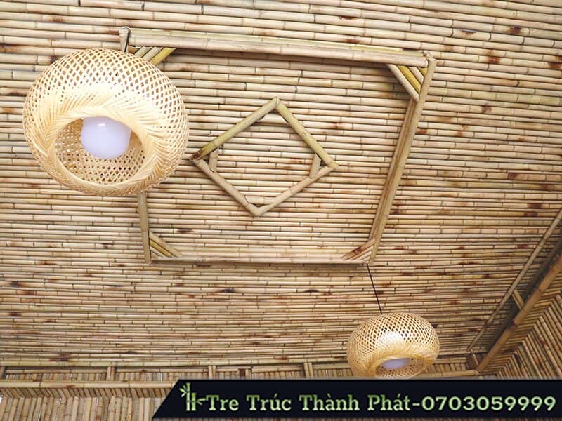 trần nhà bằng tre trúc
