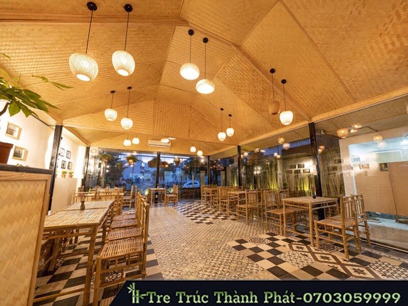 trần nhà bằng tre