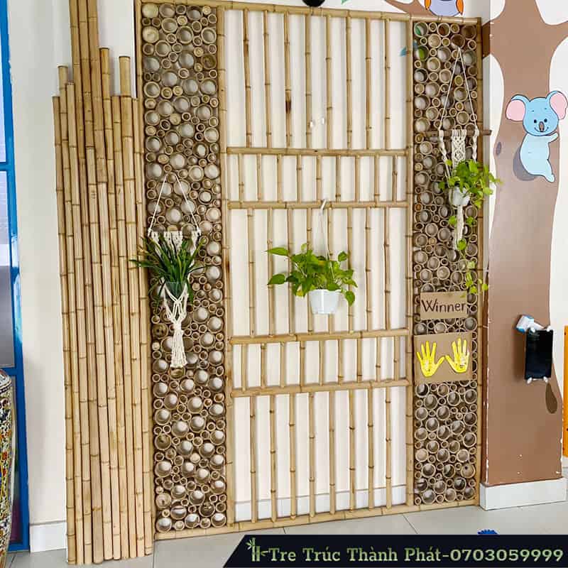 vách ngăn mây tre đan