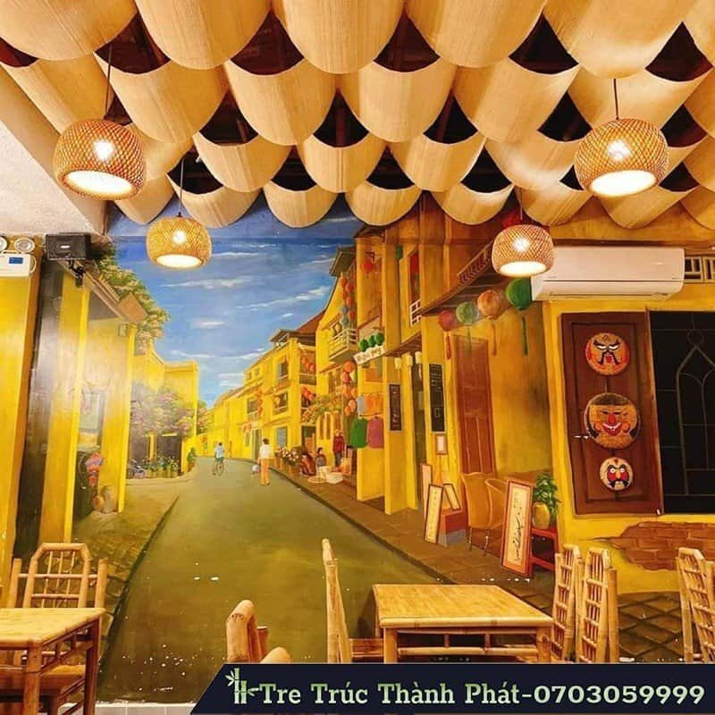 mành tre trang trí trần nhà