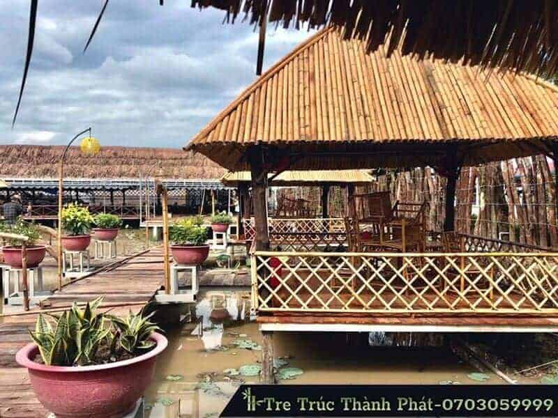 thiết kế quán ăn bằng tre