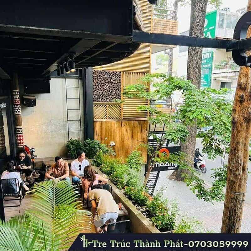 thiết kế quán cà phê bằng tre