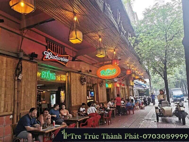 thiết kế quán cafe bằng tre